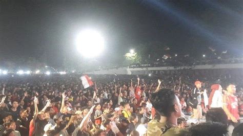 Merinding Ribuan Warga Padati Lokasi Nobar Timnas Indonesia Vs