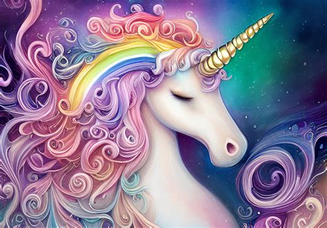 Unicorn Digital Background Cute Unicorn Backgroundmagical Fantasy