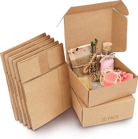 Kurtzy Brown Kraft Gift Boxes Pack Small Cardboard Boxes For