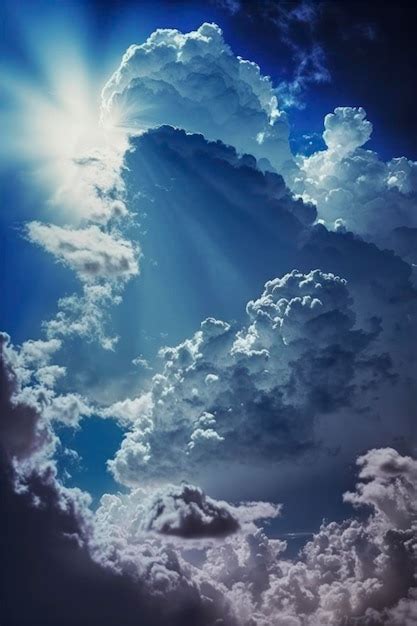 Premium AI Image Blue Sky Above With Clouds Depth Dynamic Beautiful Sky