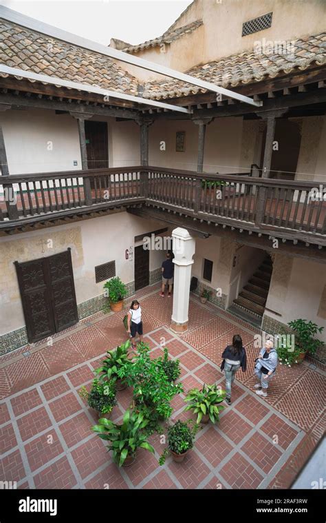 Toledo Museum View Of Tourists Standing In The Patio Of The House