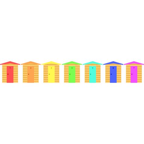 Beach Hut Line Free Svg