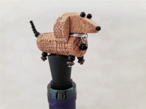 Dachshund Handmade Cork Wine Stopper T For Wine Drinkers Etsy