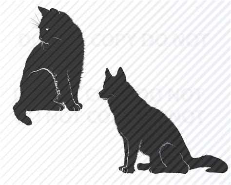 Cat & Dog SVG Dog Silhouette Clip Art SVG Files Eps Png - Etsy