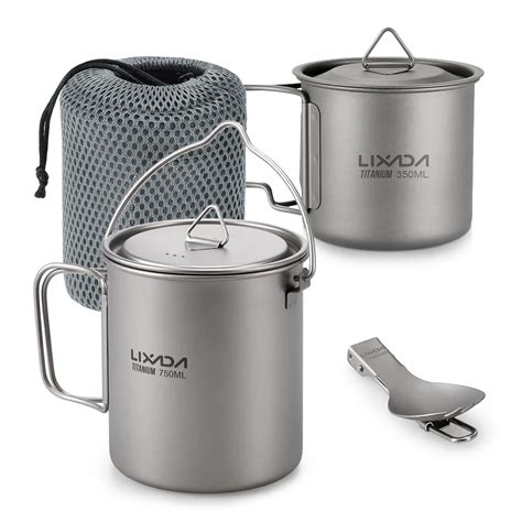 Lixada Taza De Agua De Titanio Para Acampar Recipiente Ligero De Ml