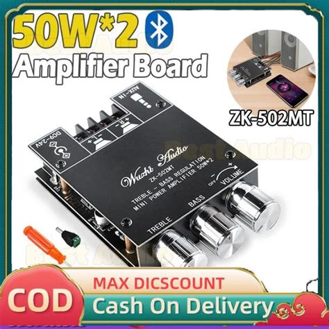 ZK 502MT Amplifier Board 2x50W Bluetooth5 0 Audio Amplifier Module 2