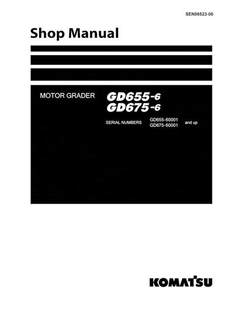 Manual De Taller De La Motoniveladora Komatsu Gd Gd En Pdf