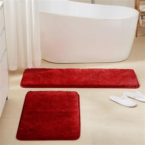 Amazon.com: TECHMILLY Super Soft Shaggy Bathroom Rugs Sets 2 Piece ...