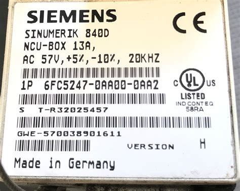 Siemens Sinumerik D Ncu Box A Fc Aa Aa Version H Eska