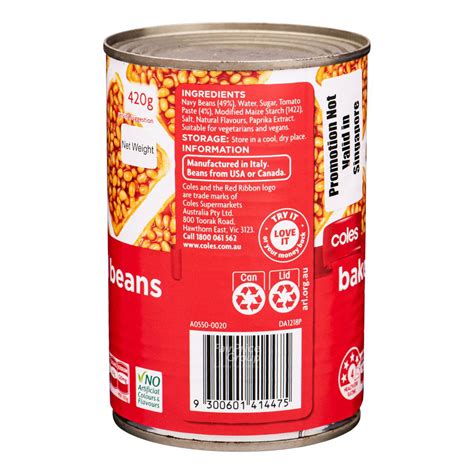 Coles Baked Beans 420g The Vegan Grocer Ph