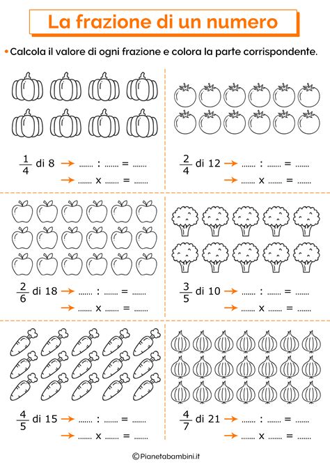 Le Frazioni Esercizi Per La Scuola Primaria Pianetabambini It