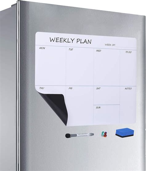 Aelfox 17 X 12 Inch Weekly Planner Fridge White Board Magnetic Dry