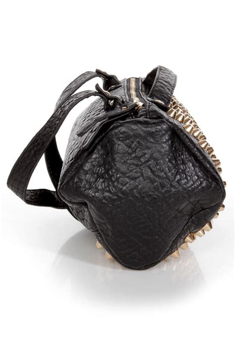 Cool Studded Purse Black Purse 4400 Lulus