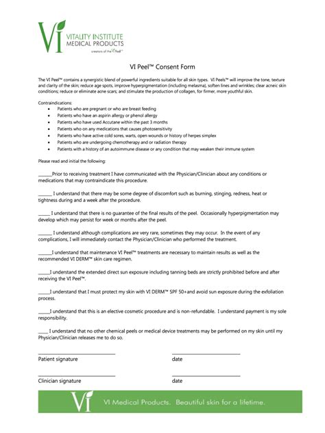 Vi Peel Consent Form Fill Online Printable Fillable Blank PdfFiller