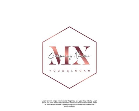 monograma de belleza del logotipo femenino inicial mx y diseño de