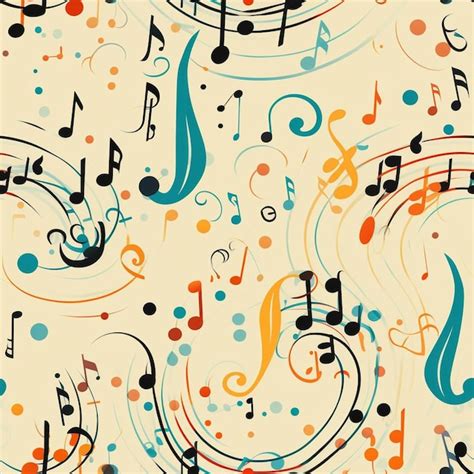 Un Fondo Colorido Con Notas Musicales Coloridas Y Un Fondo Colorido