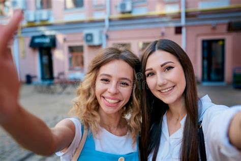 Selfie Of Two Girlfriends Stock Image Image Of Crazy 213964317