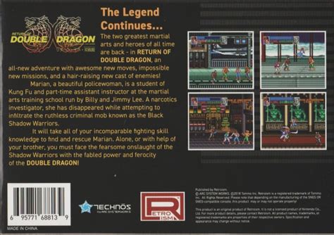 Super Double Dragon Box Shot For Super Nintendo Gamefaqs