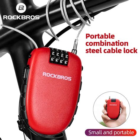 Bike Locks Rockbros Portable Password Bike Lock Motorcycle Helmet Wire