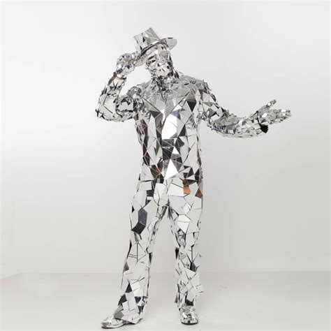 Mirror Man Glass Man Performance Costume Suit Broken Glass