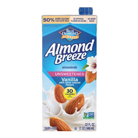 Almond Breeze Unsweetened Vanilla Shelf Stable Almondmilk 32 Oz