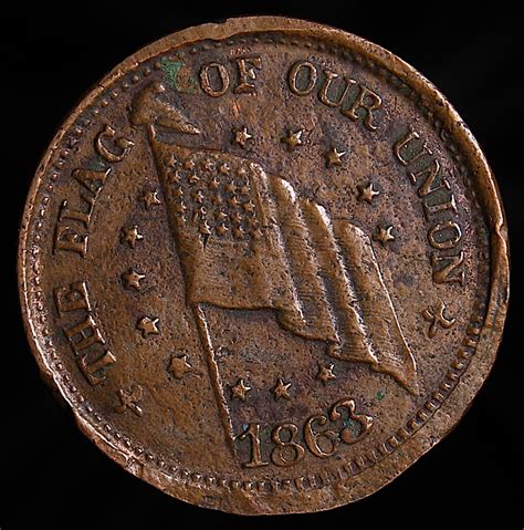 Civil War Token The Flag Of Our Union Army And Navy Pristine