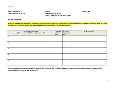 Best Corrective Action Plan Templates Word Excel Fillable Form