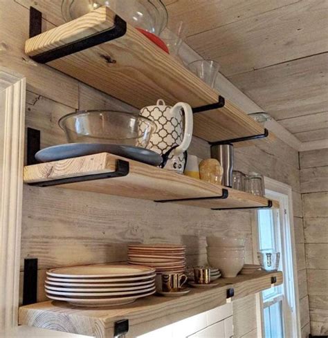 Rustic Natural Wood L Bracket Floating Shelves Solid Wood Up To