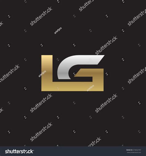 Lg Company Linked Letter Logo Golden Silver Royalty Free Stock Vector