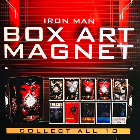 Hot Toys Marvel Iron Man Box Art Magnet Complete Box Set Of 10 Pcs Different Designs