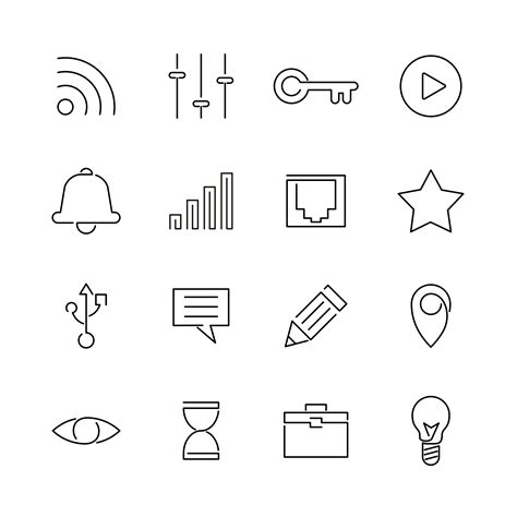 Outline Icons For User Interface Vector Art At Vecteezy