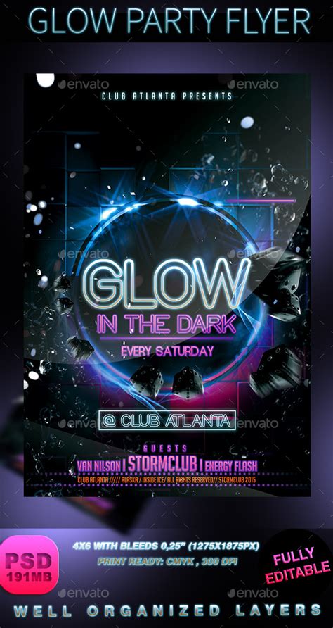 Glow Party Flyer By Stormclub Graphicriver