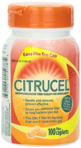 Citrucel Methylcellulose Fiber Therapy Caplets 100 Each 2 Pack