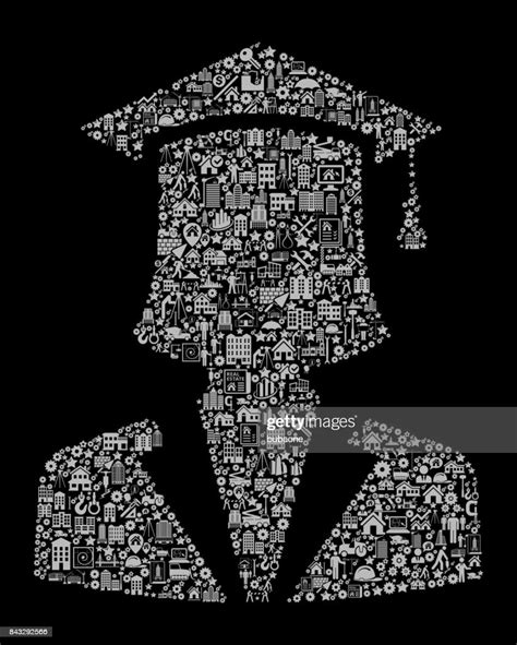 Graduation Face Construction Industry Vector Icon Pattern High Res