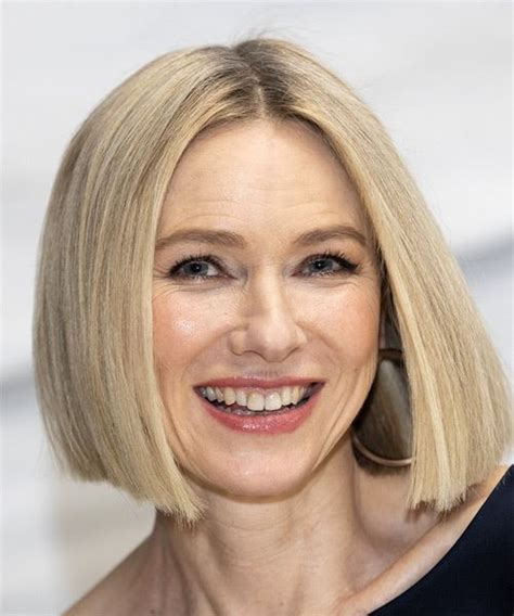 Naomi Watts Short Straight Blonde Bob Haircut