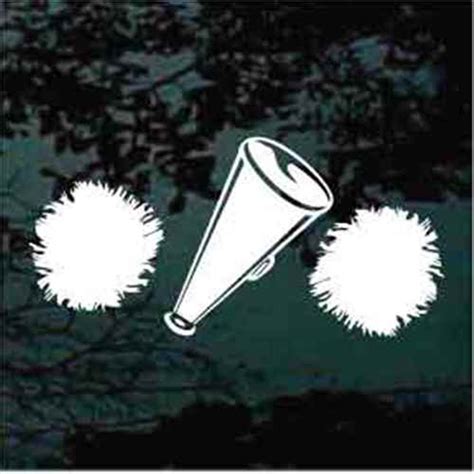 Cheerleader Megaphone With Pom Poms Car Decals Decal Junky