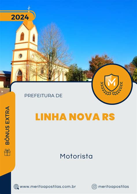 Apostila Motorista Prefeitura de Linha Nova RS 2024 Mérito Apostilas