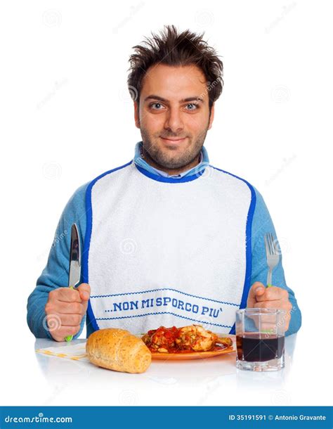 Guy With Bib Stock Image Image Of Salsa Clothes Etiquette