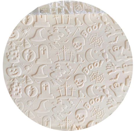 Spooky Halloween Embossed Rolling Pin Engraved Cookie Baking Decorative
