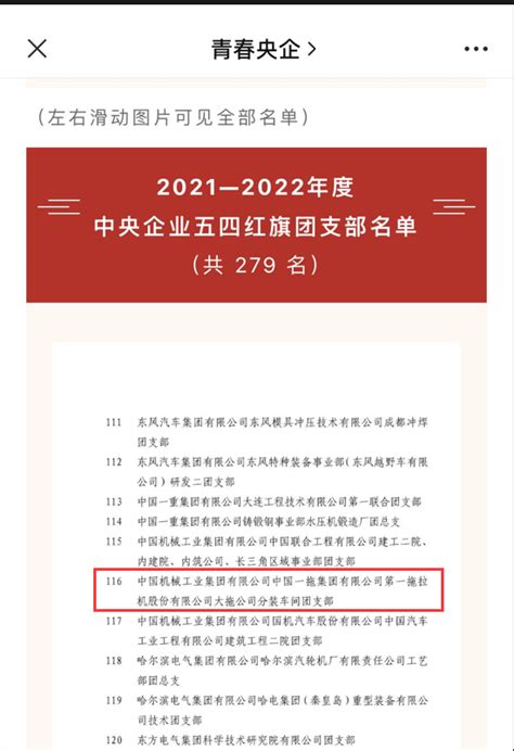 中国一拖1个青年集体和1名青年获中央企业表彰！活动服务工作