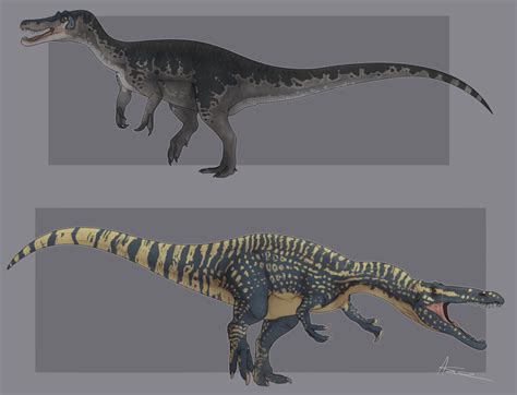 I drew a baryonyx and a suchomimus with their in-game patterns ...