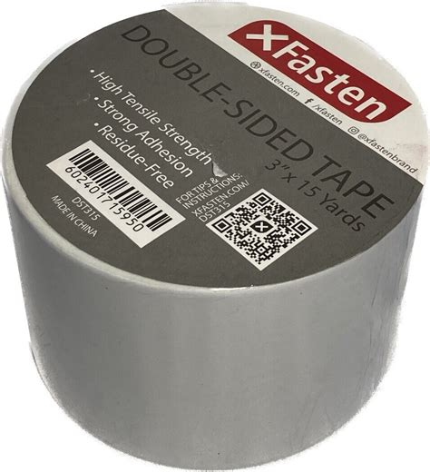 Xfasten Double Sided Tape Removable Inch By Yards Single Roll