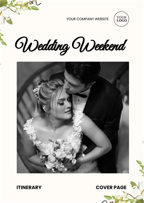 Wedding Weekend Itinerary Cover Page Template Edit Online And Download