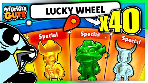 Spinning The LUCKY WHEEL 40 Times In Stumble Guys How Many Specials