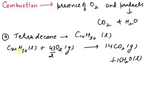 Solved Write The Combustion Reaction Of The Following Alkanes A Undecane C11h24 B