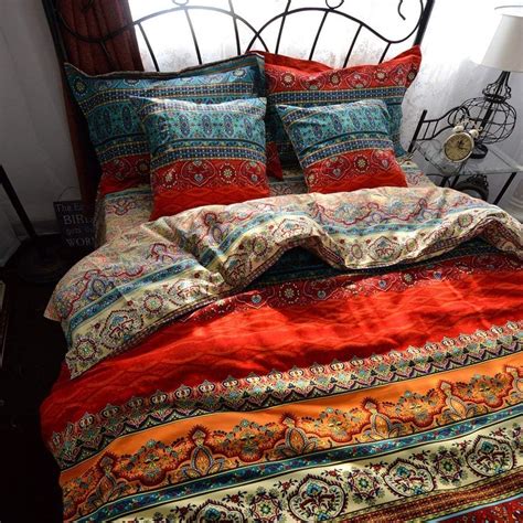 Amazon FADFAY Boho Style Duvet Cover Set Colorful Stripe Bedding