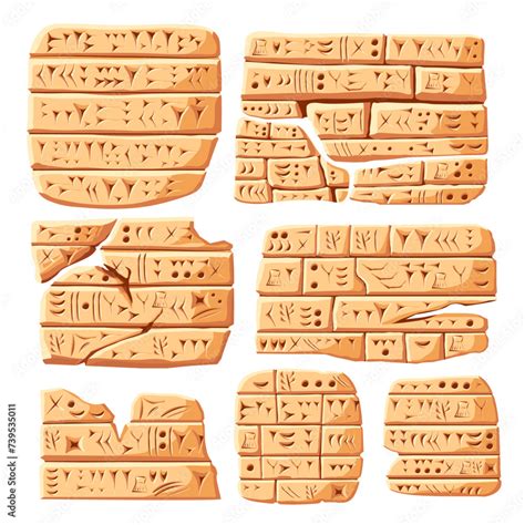 Cuneiform Ancient Inscription Old Sumerian Writing Carving On Stone