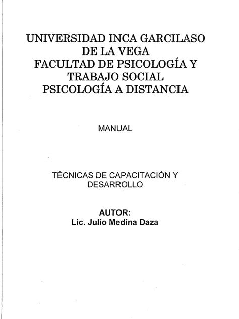 PDF Tecnicas De Capacitacion Y Desarrollo De La UIGV DOKUMEN TIPS