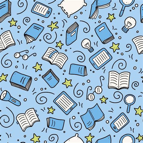 Seamless Pattern Of Hand Drawn Book Doodle Style Vector Illustration