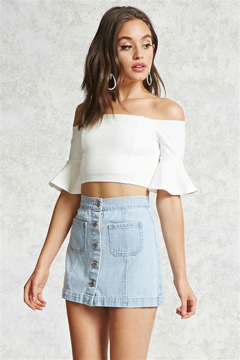 Marvelous White Denim Mini Skirt For Simple Women Style Ideas